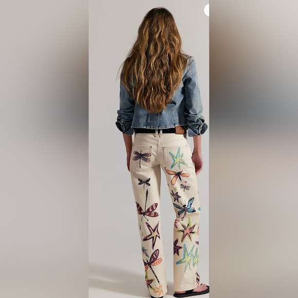 We The Free Light Beige Tennessee Low Rise Dragonfly Jeans *NWT, 25 - Picture 2 of 3